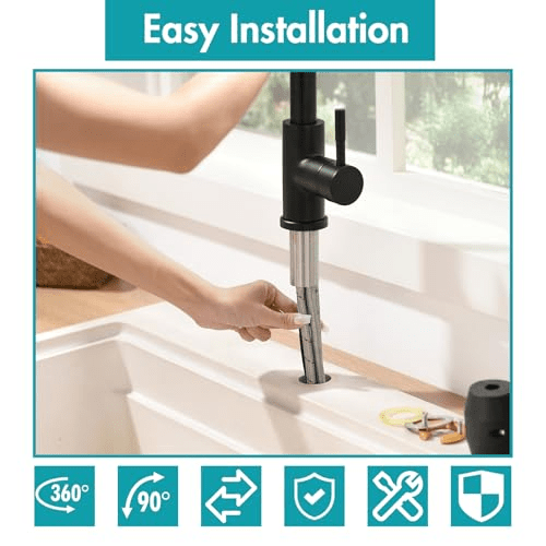 Mroace Pull Down Waterfall Kitchen Faucet