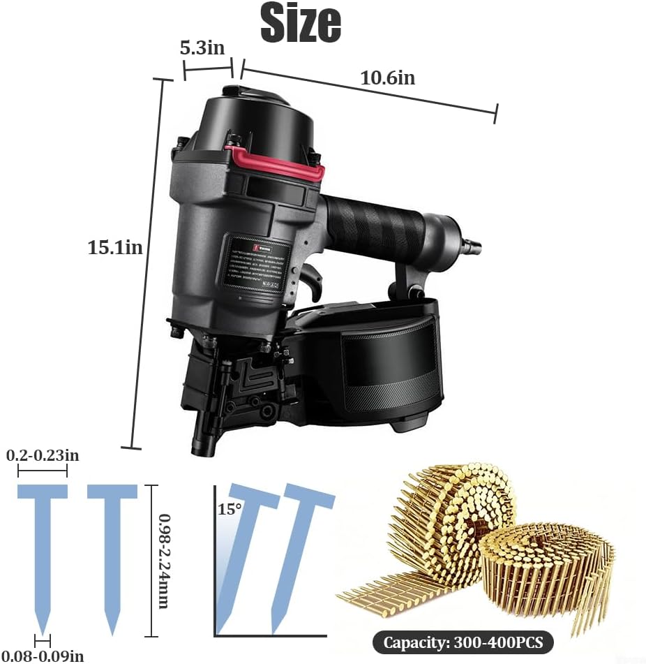 Mroace Quick Release Pneumatic Coil Nailer