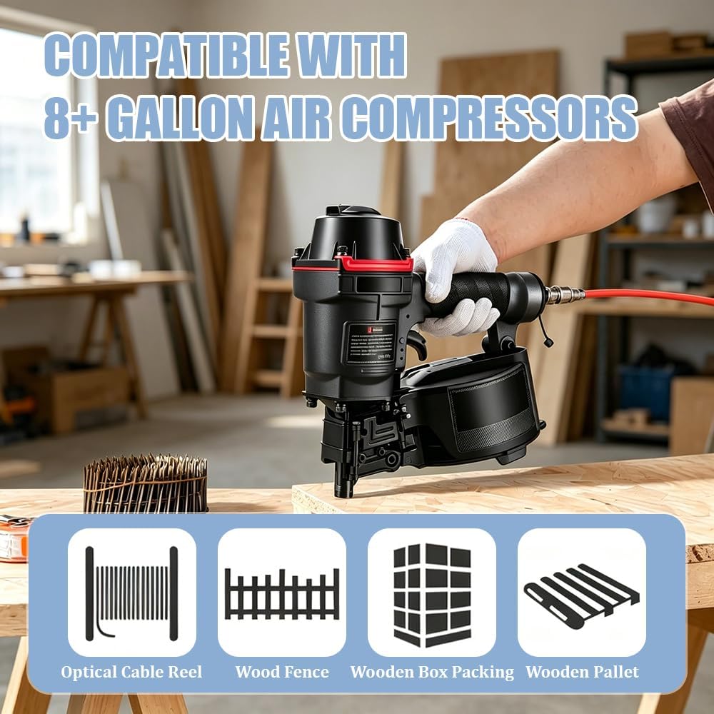 Mroace Quick Release Pneumatic Coil Nailer