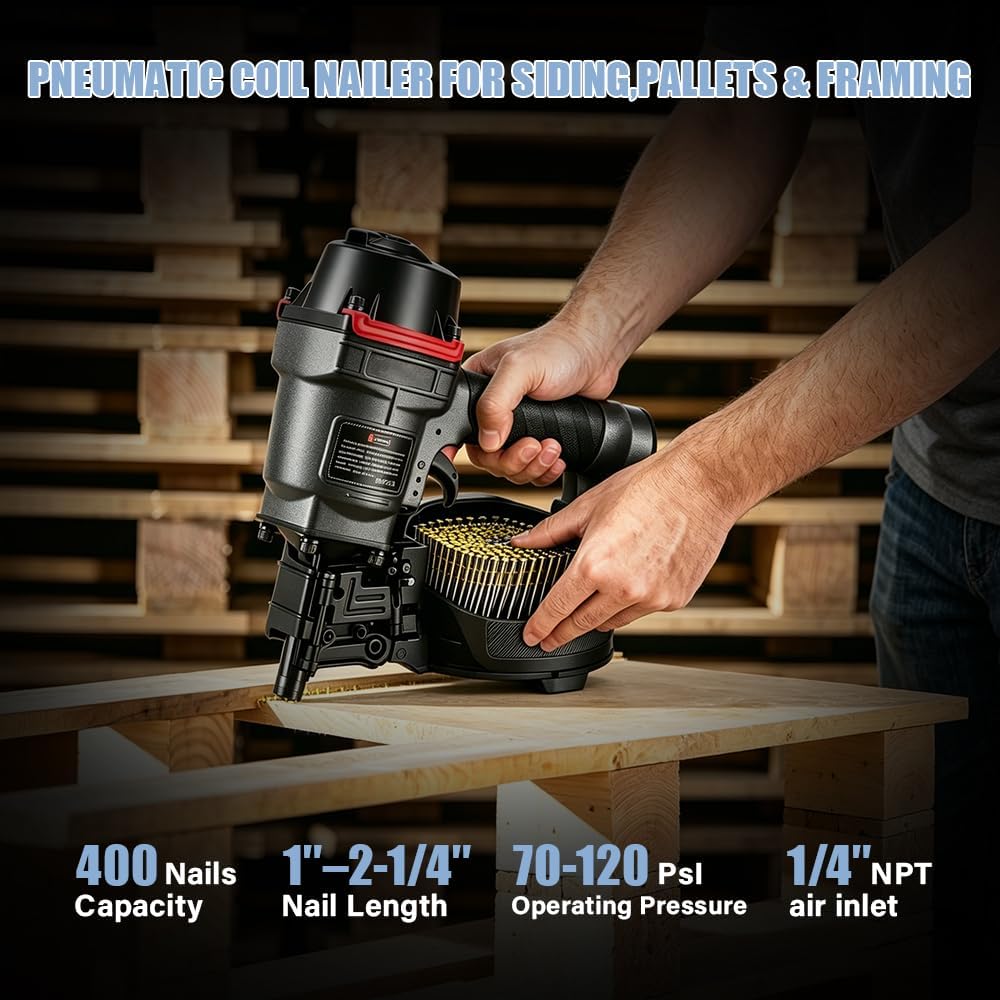 Mroace Quick Release Pneumatic Coil Nailer
