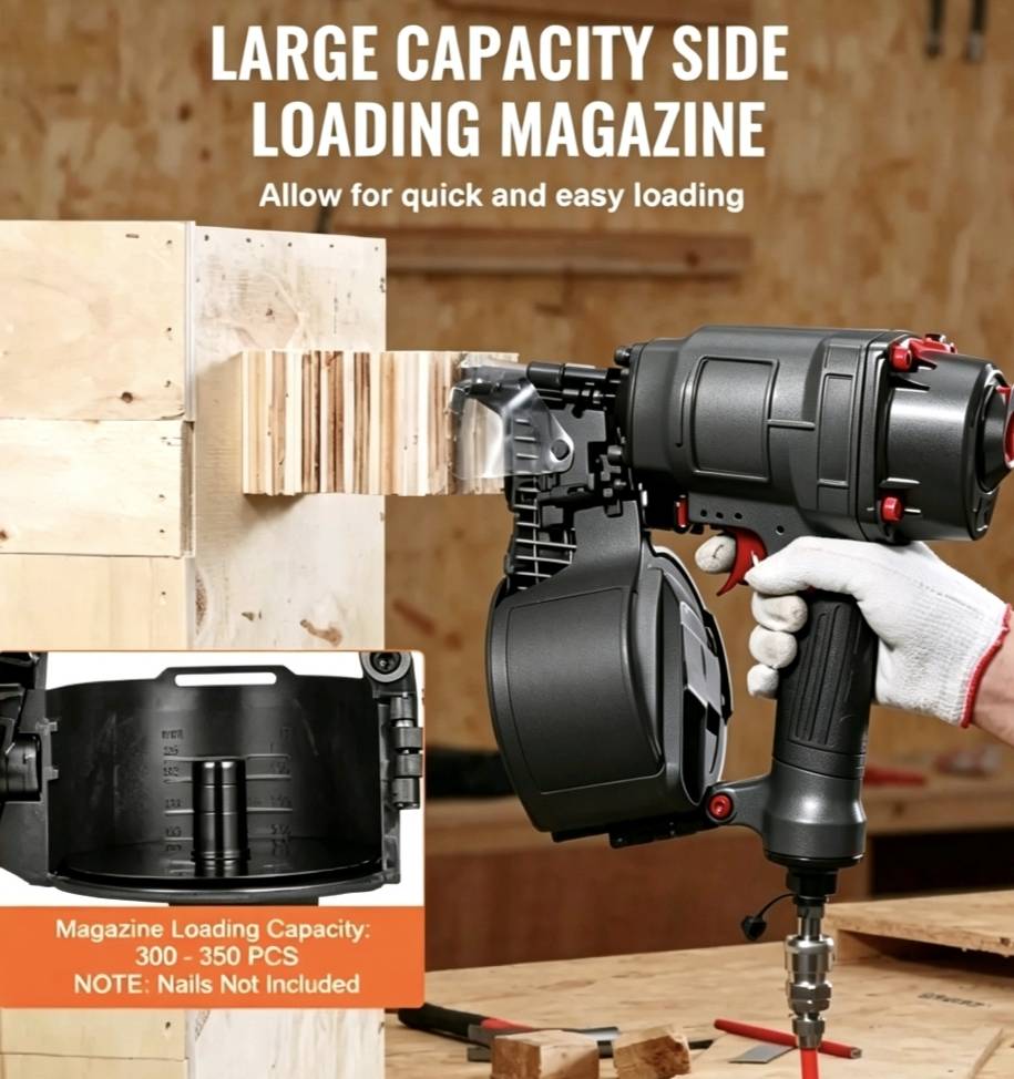 Mroace Quick Release Pneumatic Coil Nailer