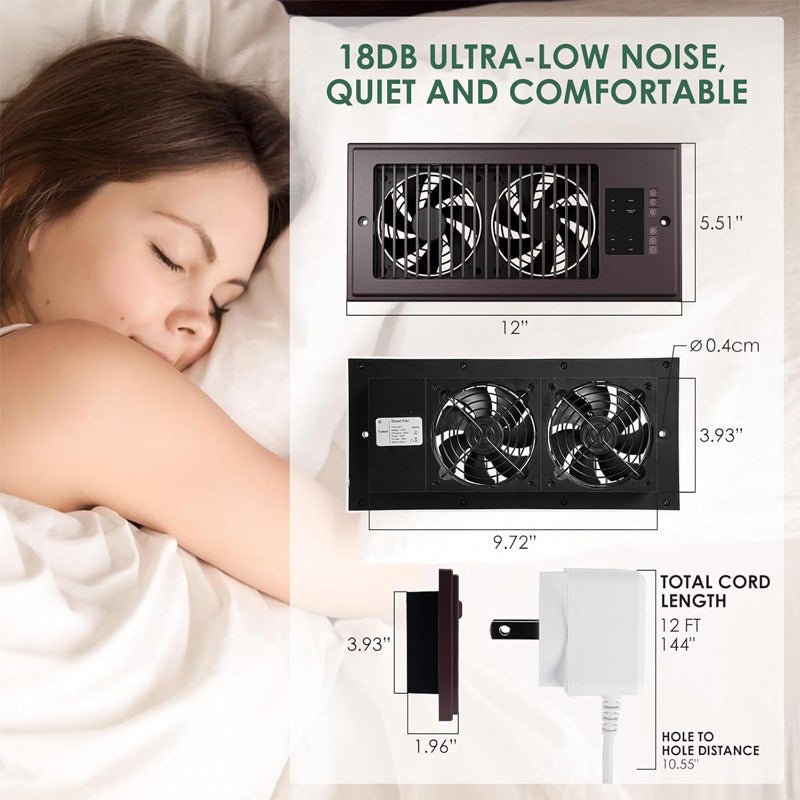 Mroace Quiet Register Booster Vent Fan