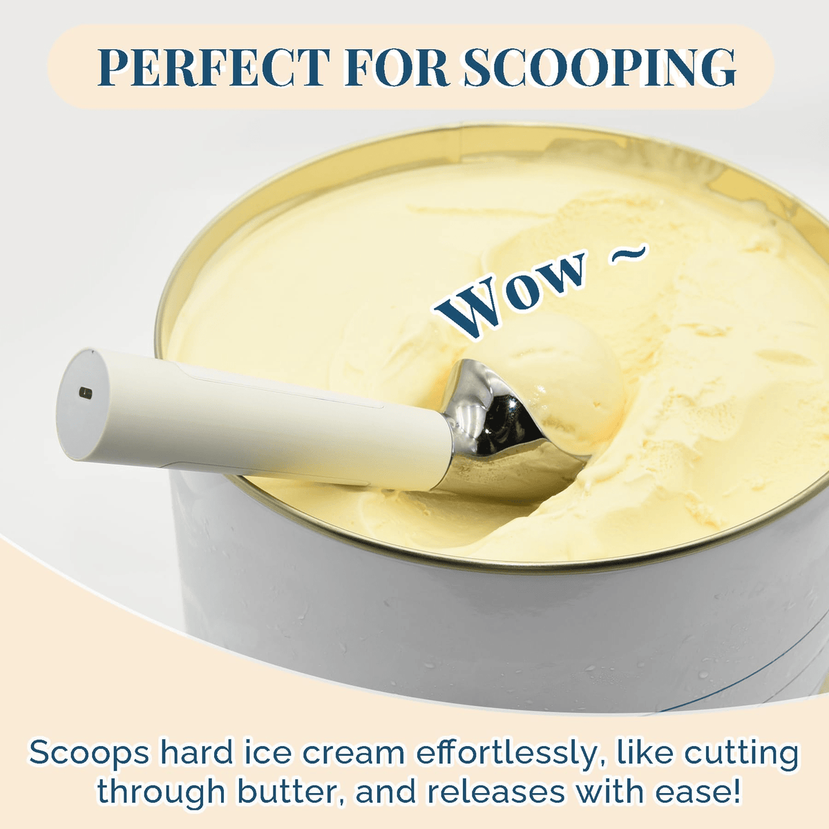 Mroace Rechargeable Heated LED Ice Cream Scoop