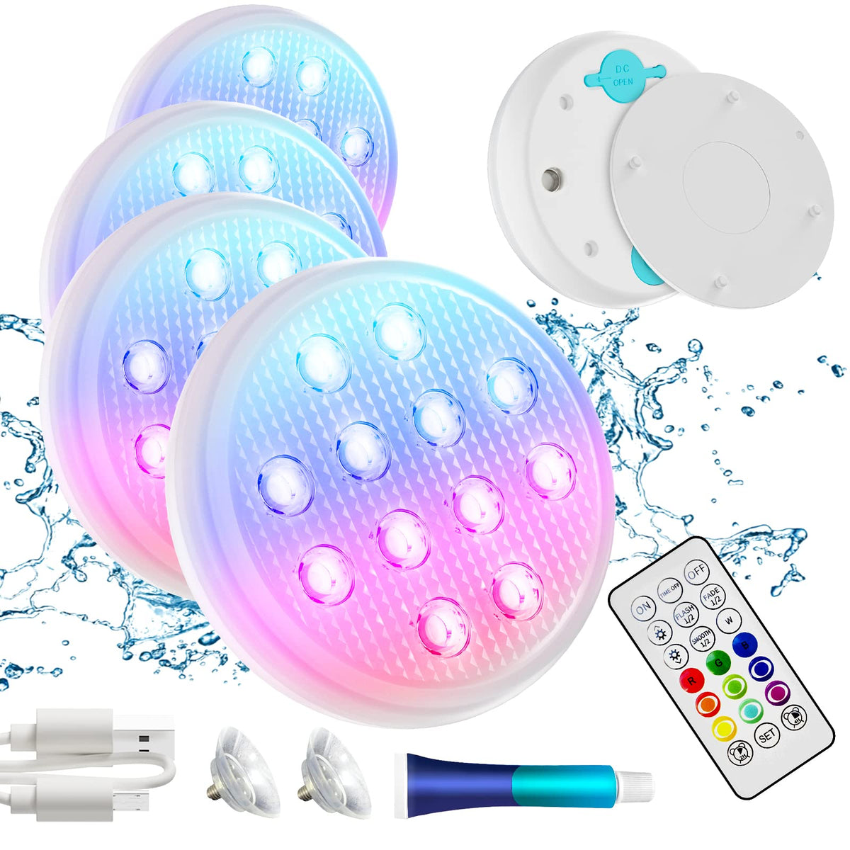 Mroace Rechargeable Waterproof Pool LED Light