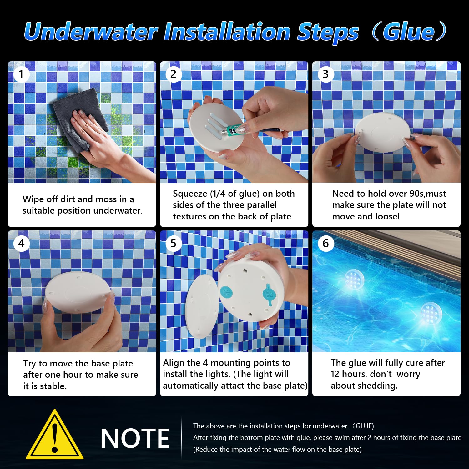 Mroace Rechargeable Waterproof Pool LED Light
