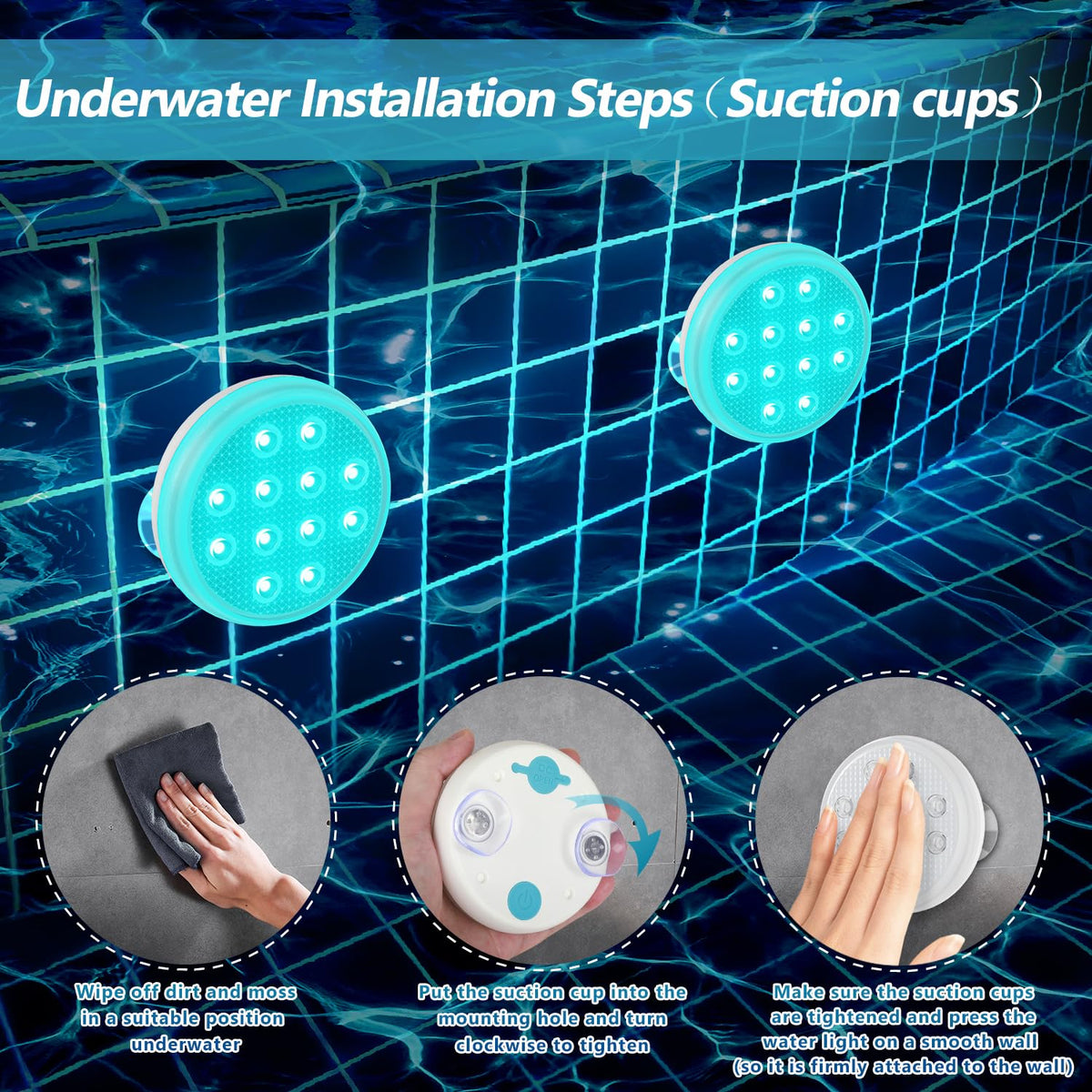 Mroace Rechargeable Waterproof Pool LED Light