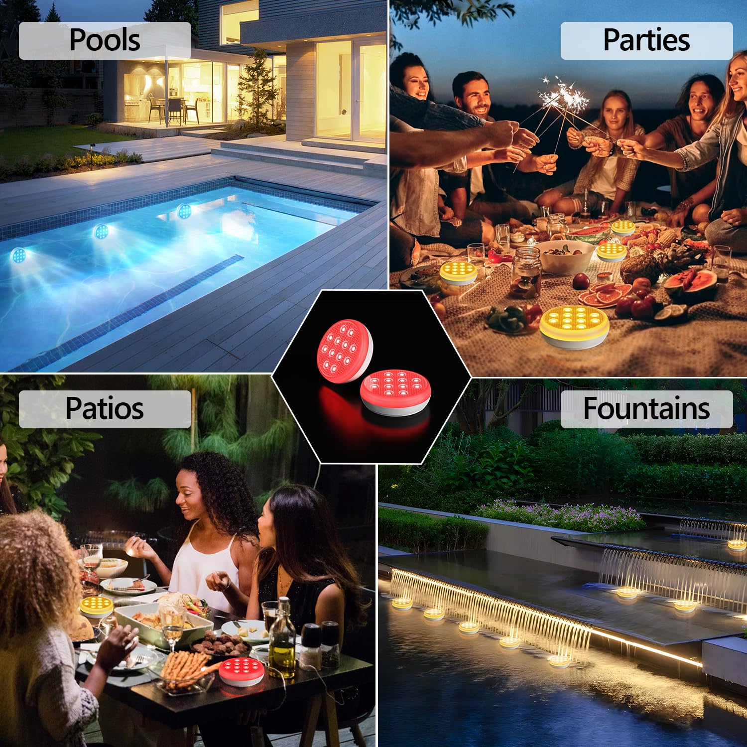 Mroace Rechargeable Waterproof Pool LED Light