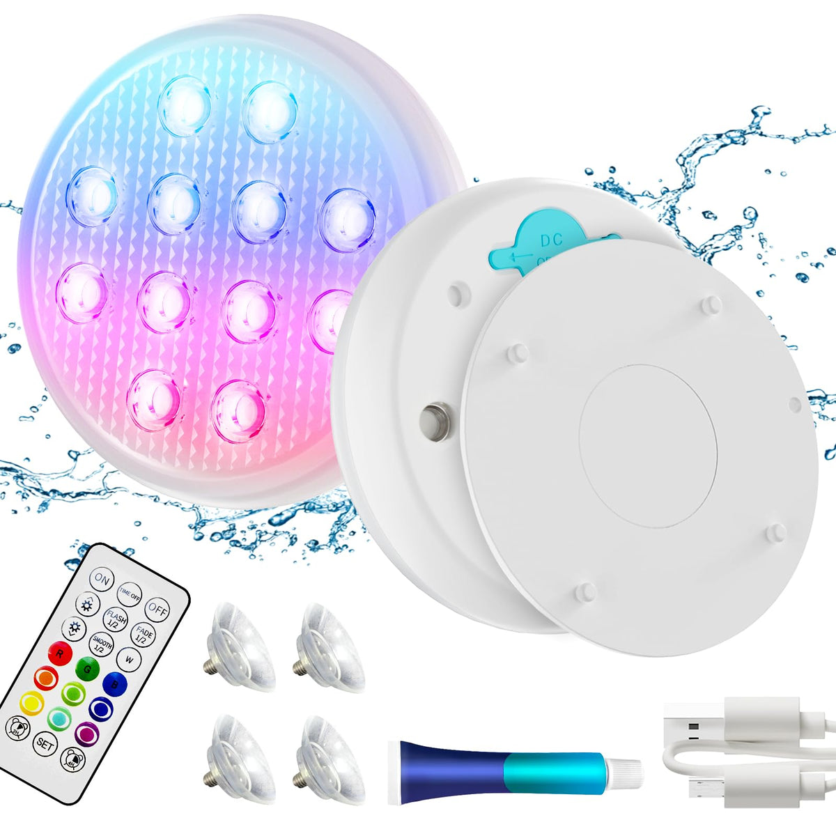 Mroace Rechargeable Waterproof Pool LED Light