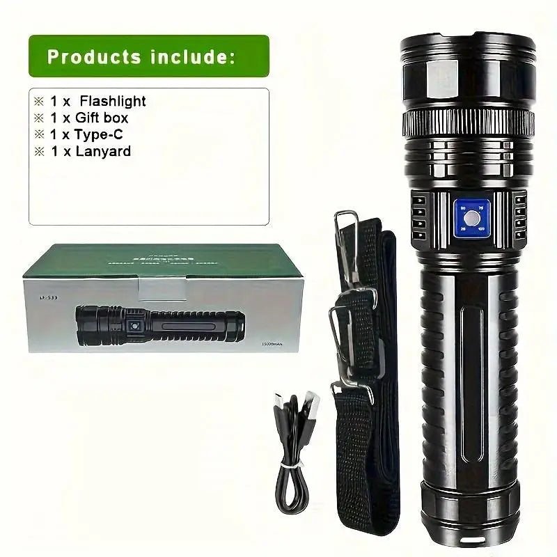 Mroace Rechargeable Zoomable LED Flashlight