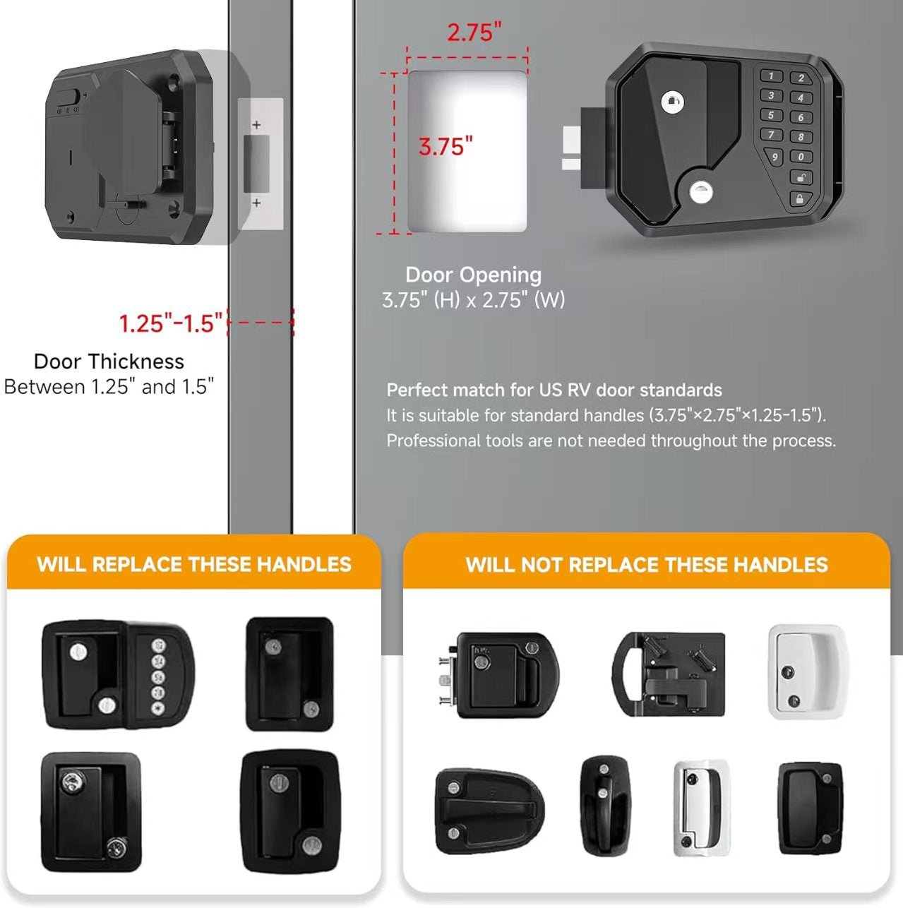 Mroace Remote Control RV Door Lock(Fits Most Models)