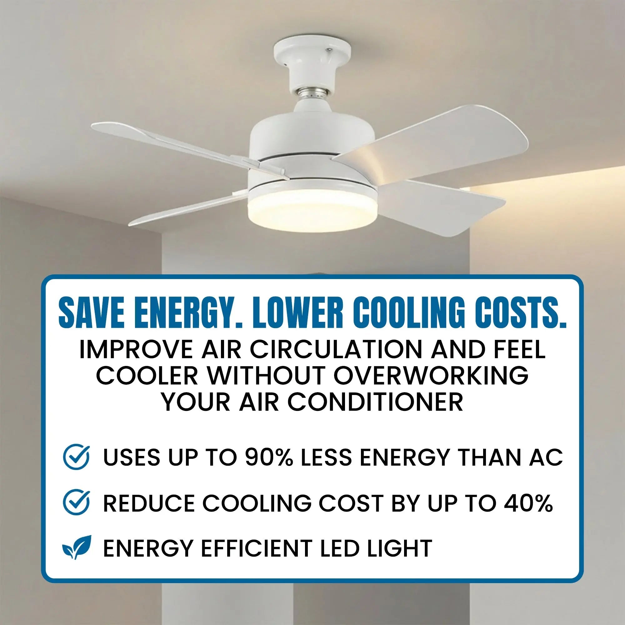 Mroace Remote Controlled Socket Ceiling Fan Light