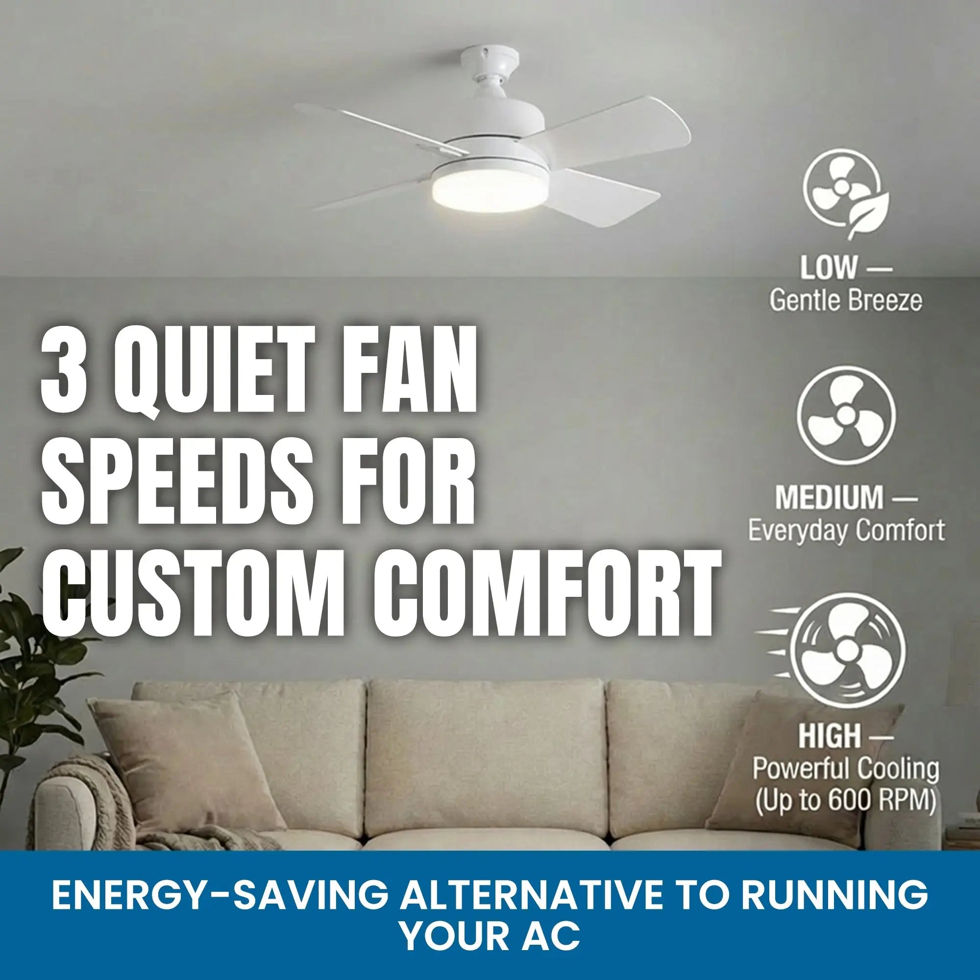 Mroace Remote Controlled Socket Ceiling Fan Light