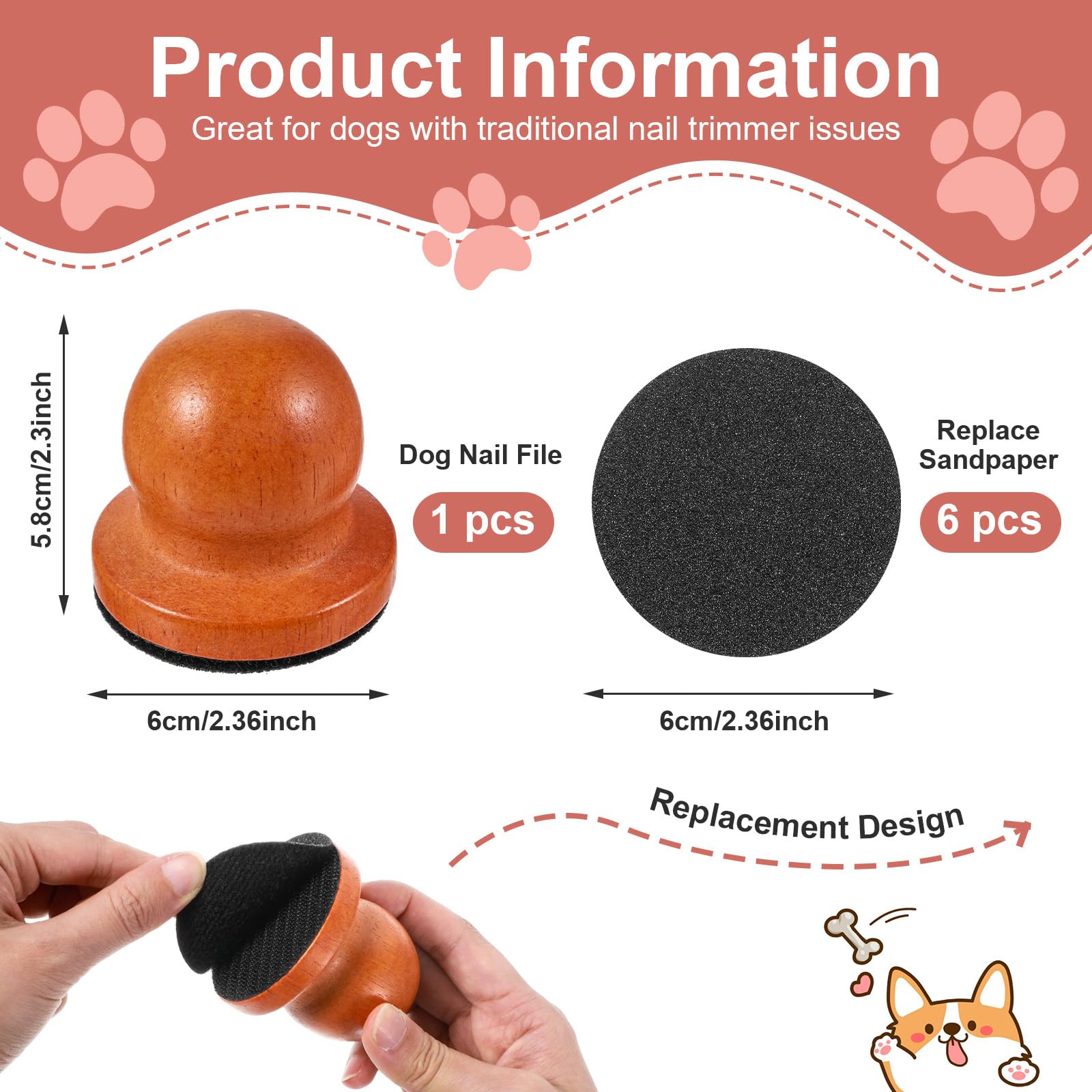 Mroace Replaceable Disc Dog Nail Scratch Board