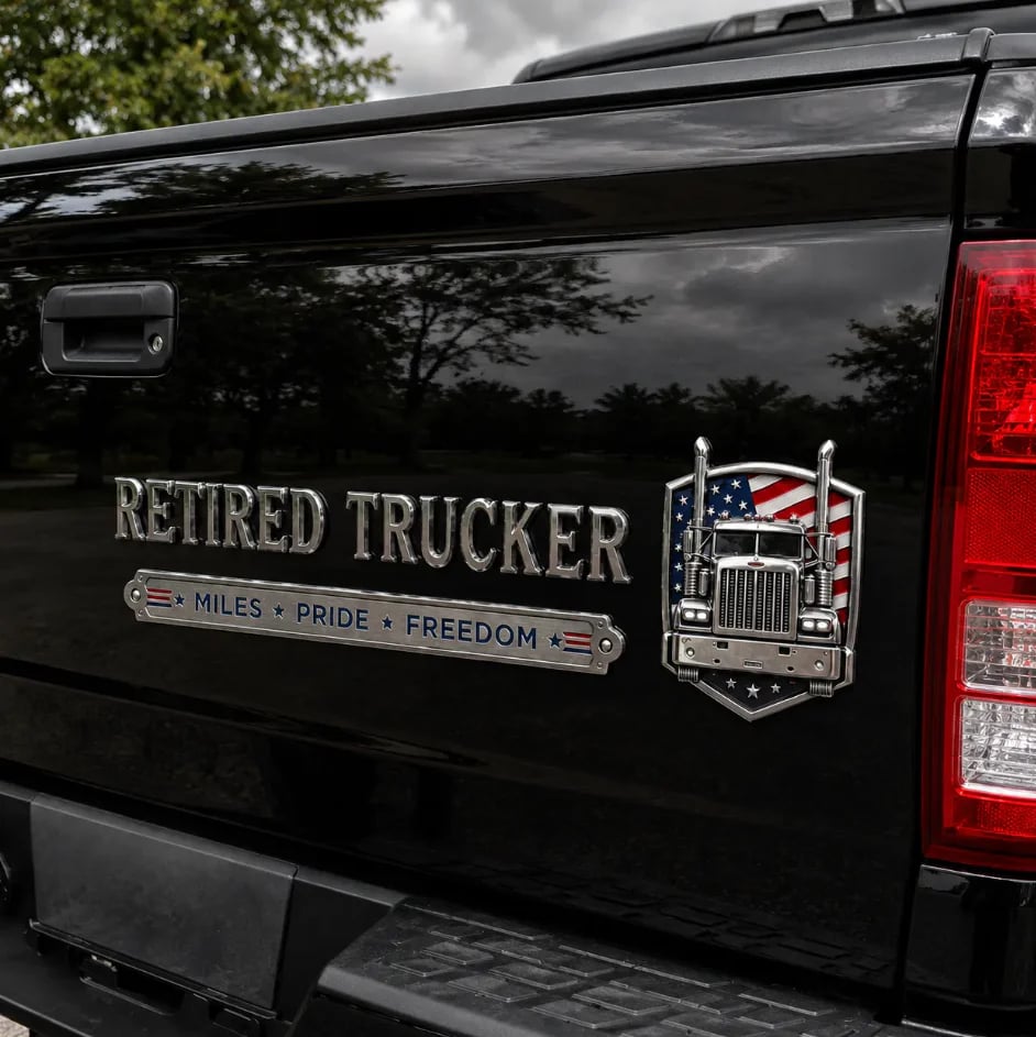 Mroace Retired Truck Driver Car Emblem Badge