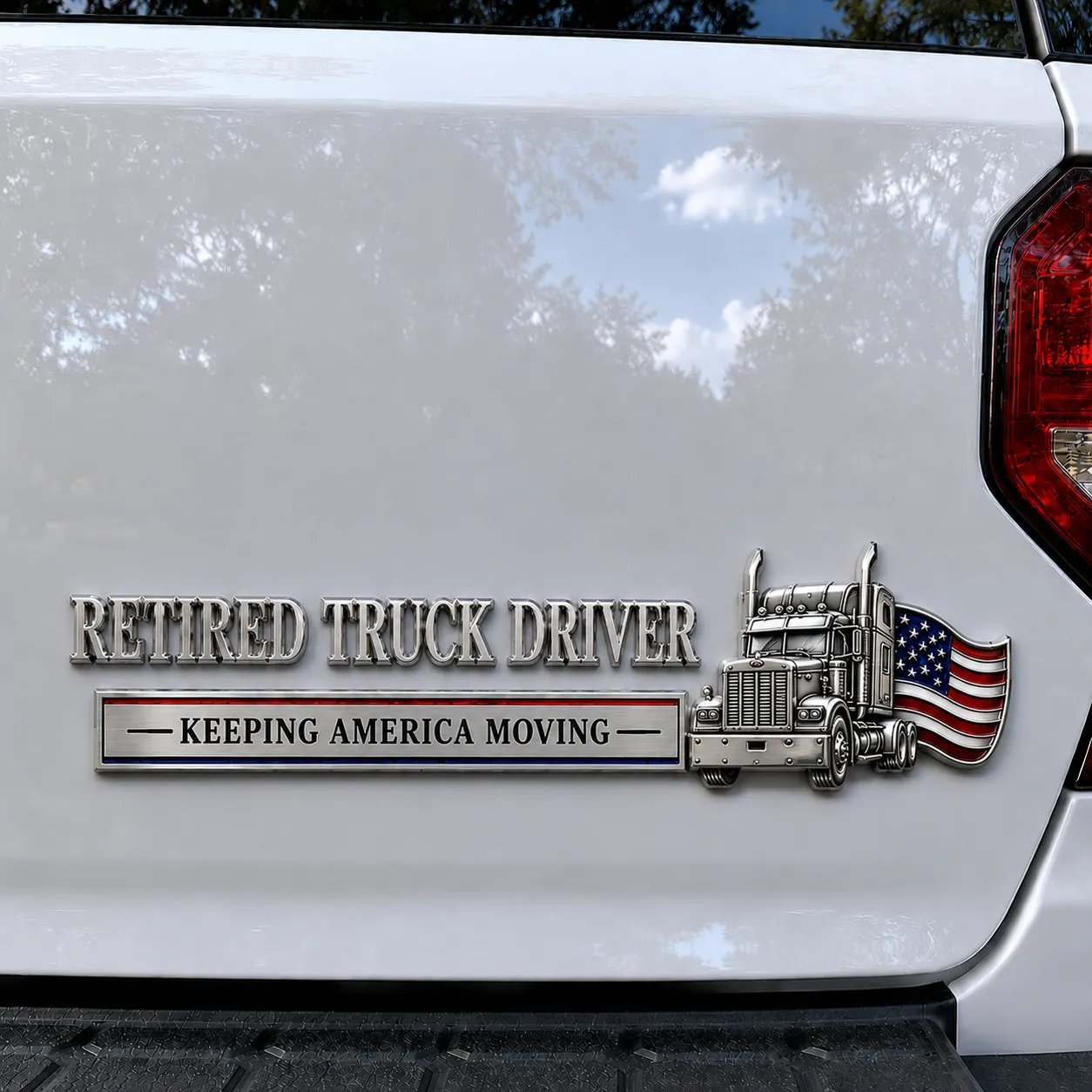 Mroace Retired Truck Driver Car Emblem Badge