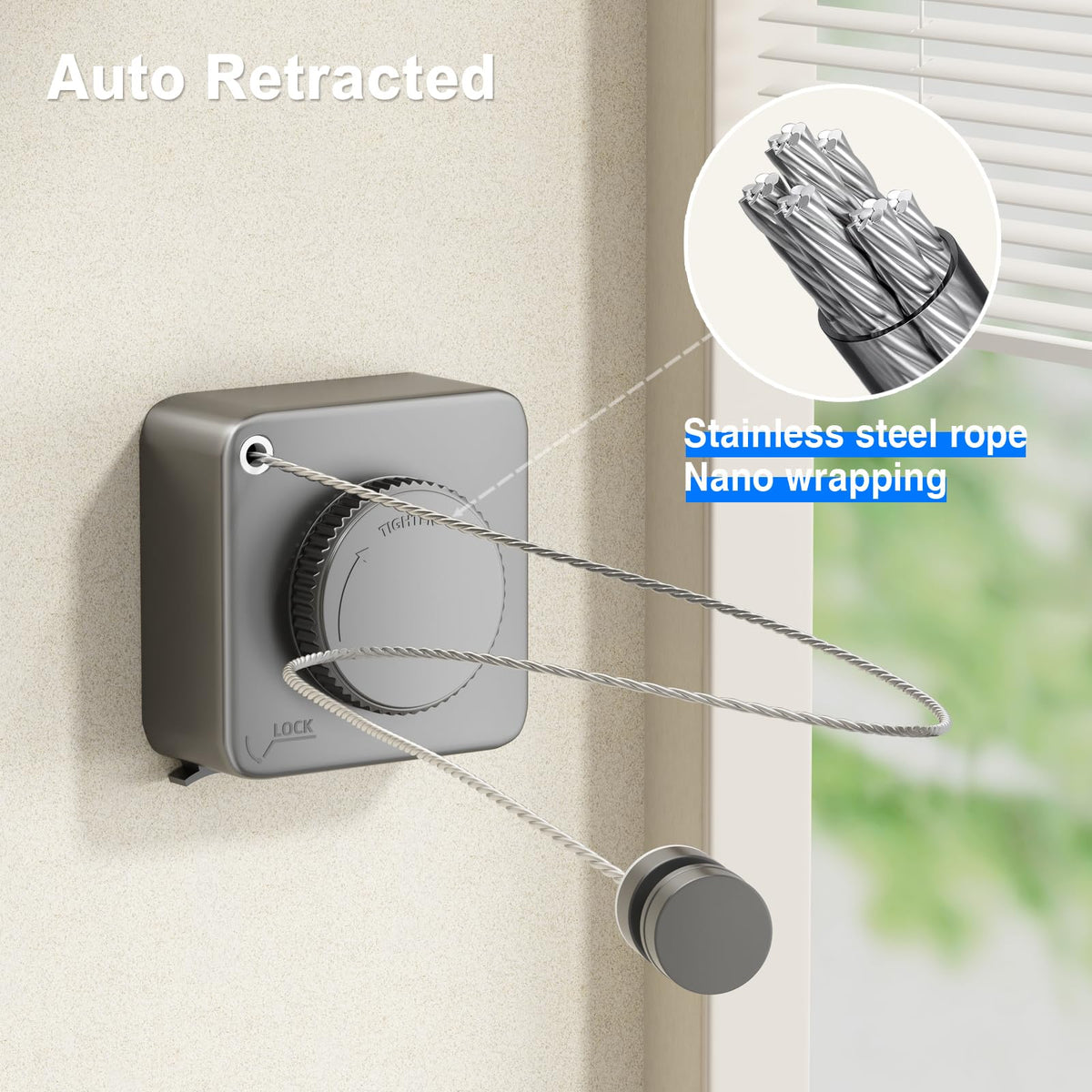 Mroace Retractable Clothesline Indoor