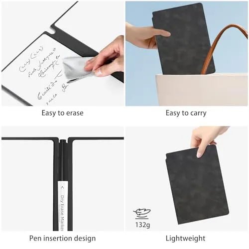 Mroace Reusable Dry Erase Whiteboard Notebook