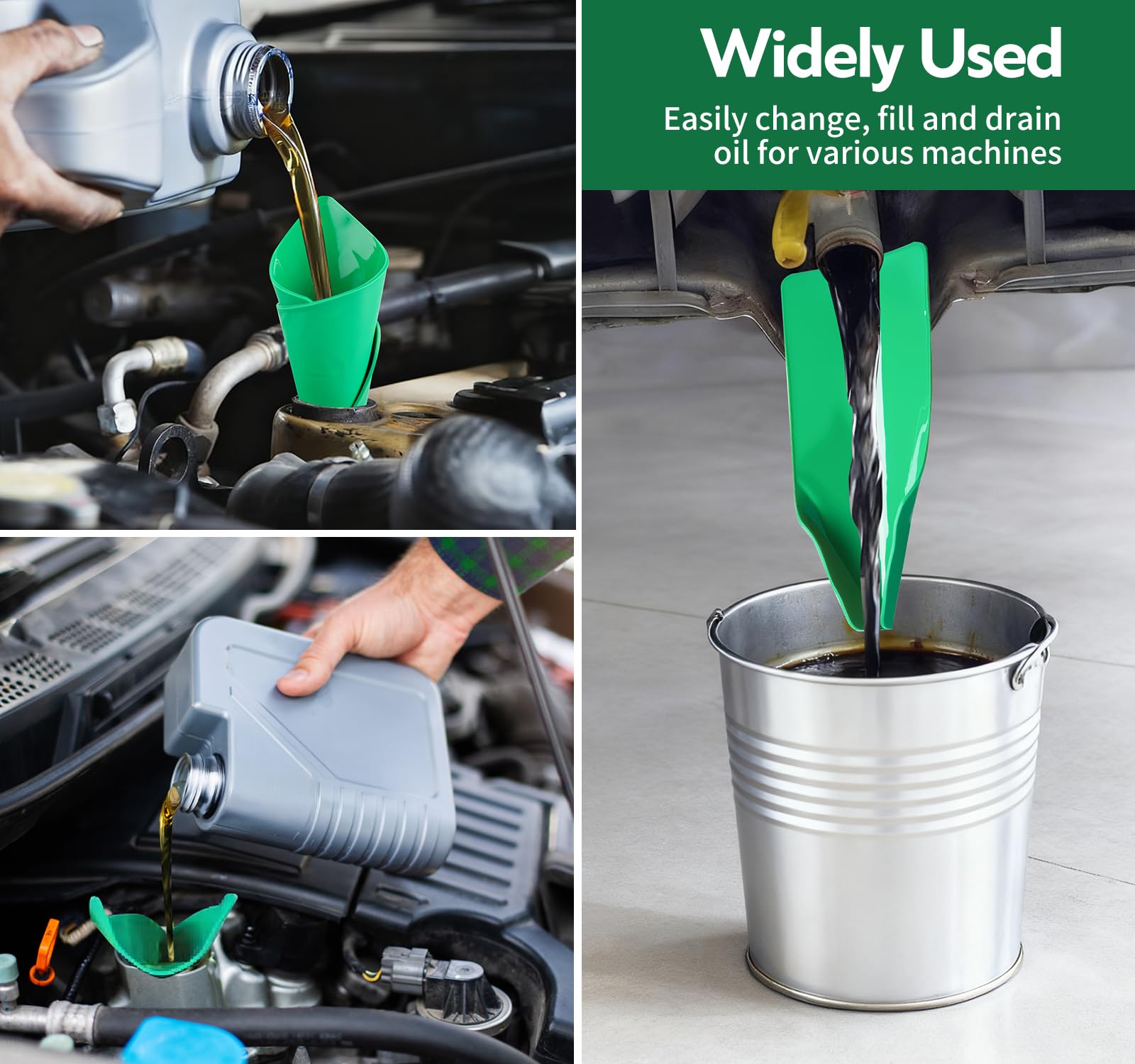 Mroace Reusable Flexible Oil Drain Funnel Form