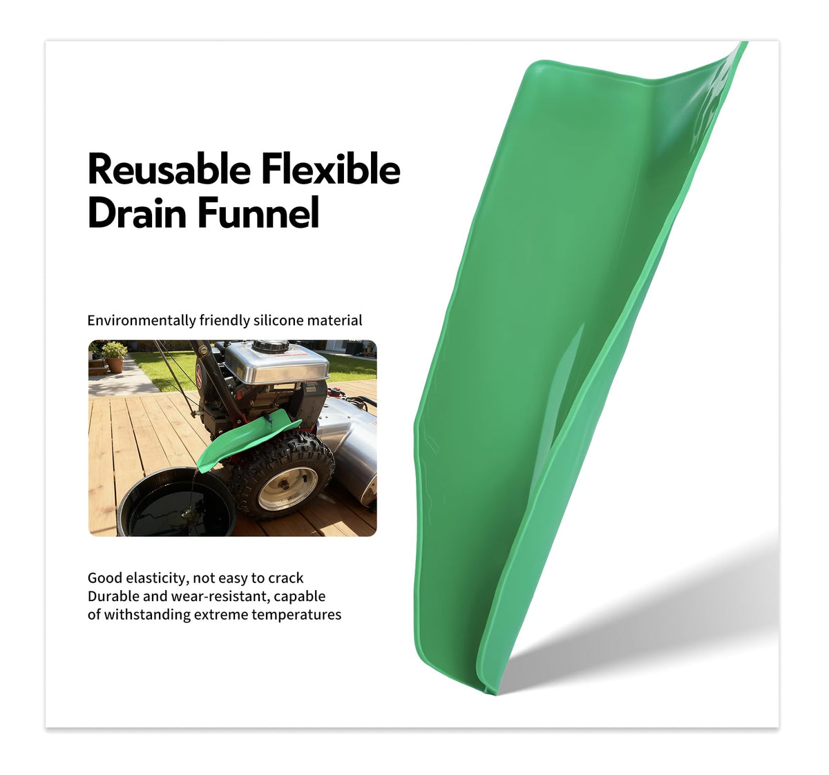 Mroace Reusable Flexible Oil Drain Funnel Form