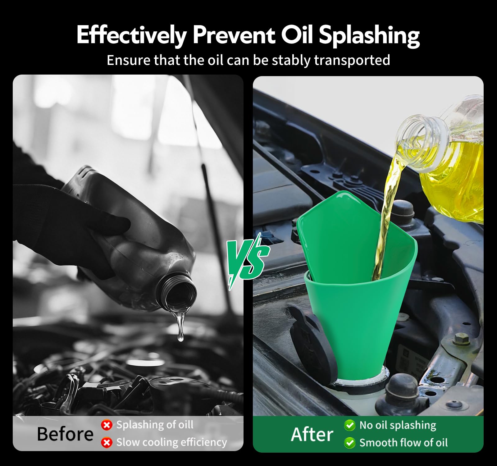 Mroace Reusable Flexible Oil Drain Funnel Form