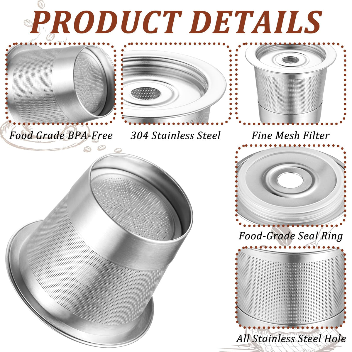 Mroace Reusable K Cups and Coffee Pods