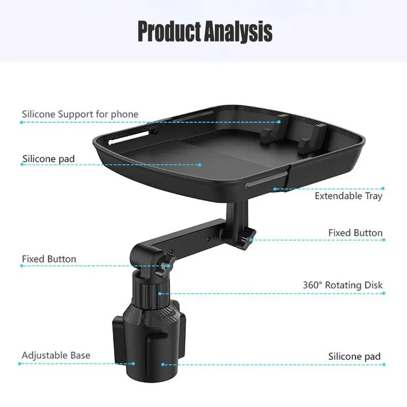 Mroace Rotatable Multifunctional Car Cup Holder Tray