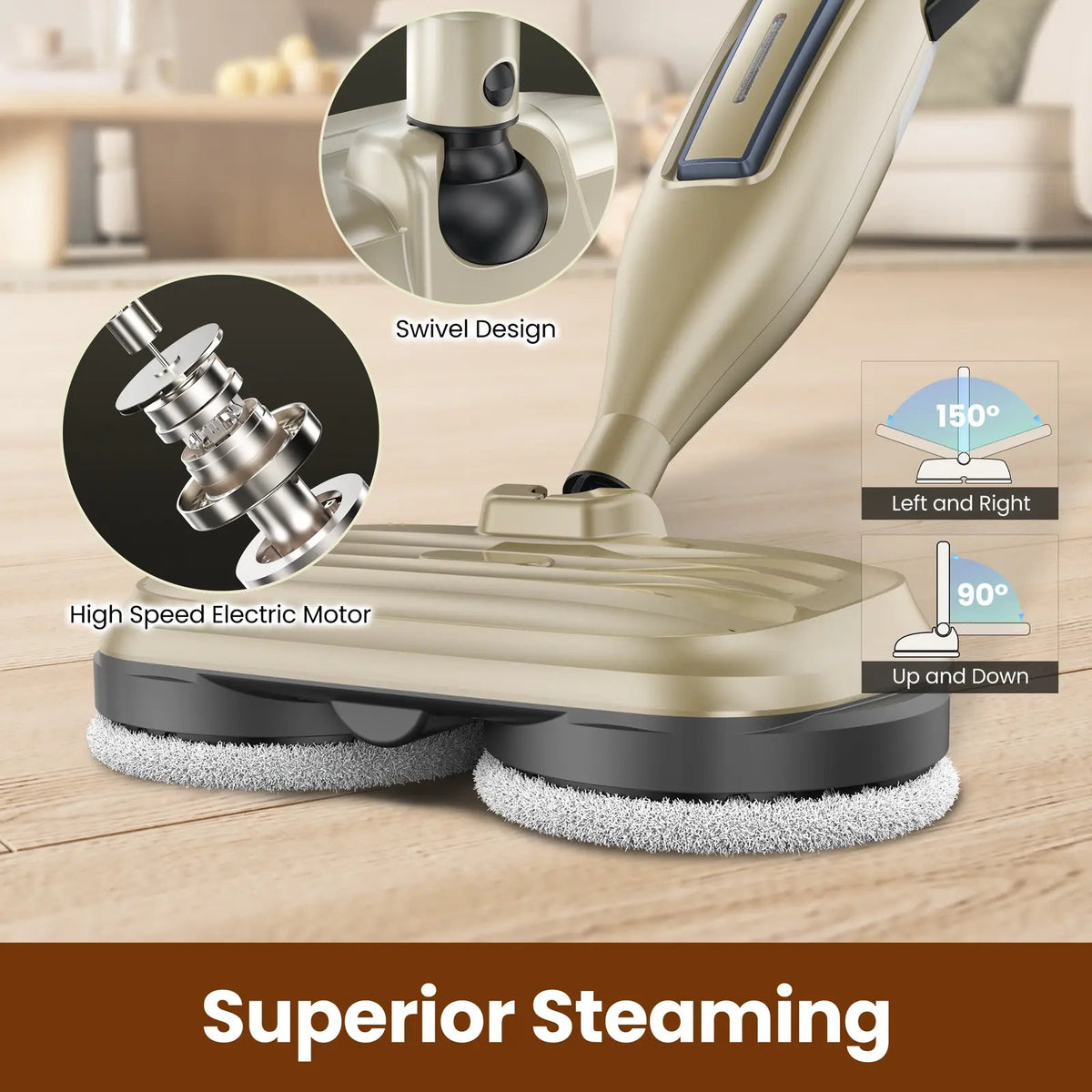 Mroace Rotating Multifunctional Steam Mop