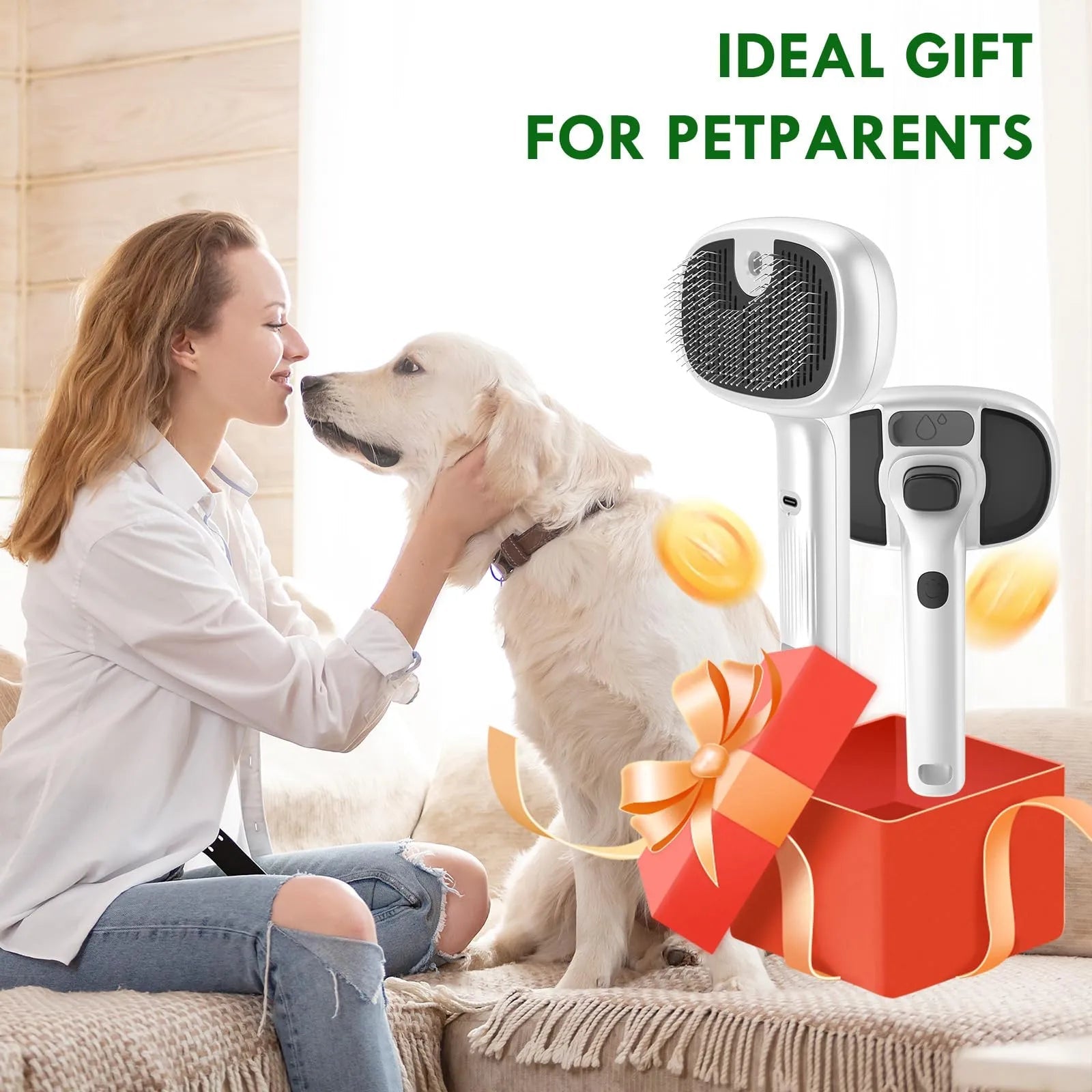 Mroace Self Cleaning Steam Pet Grooming Brush