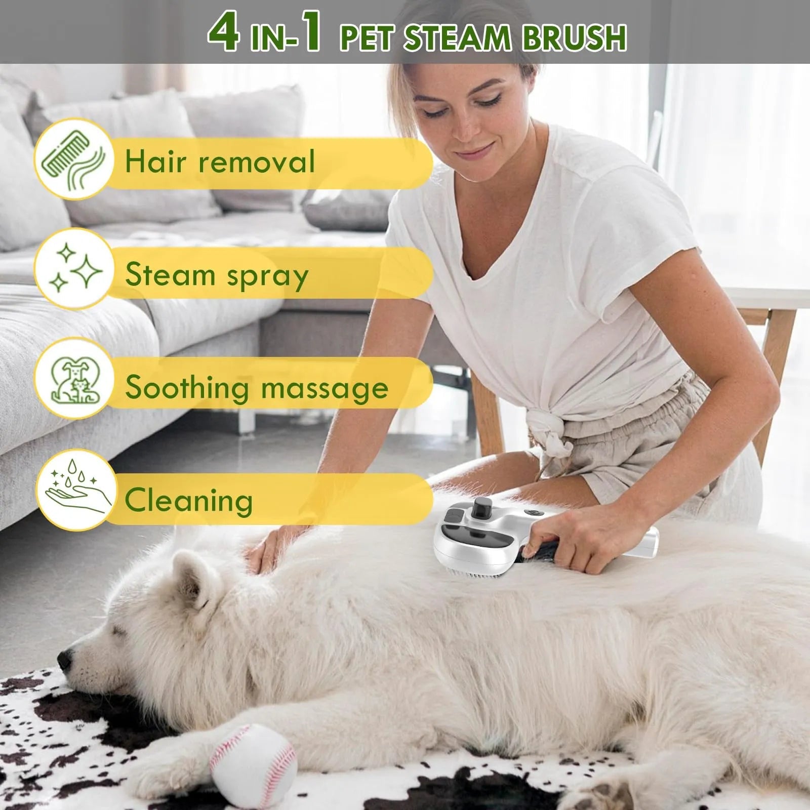 Mroace Self Cleaning Steam Pet Grooming Brush