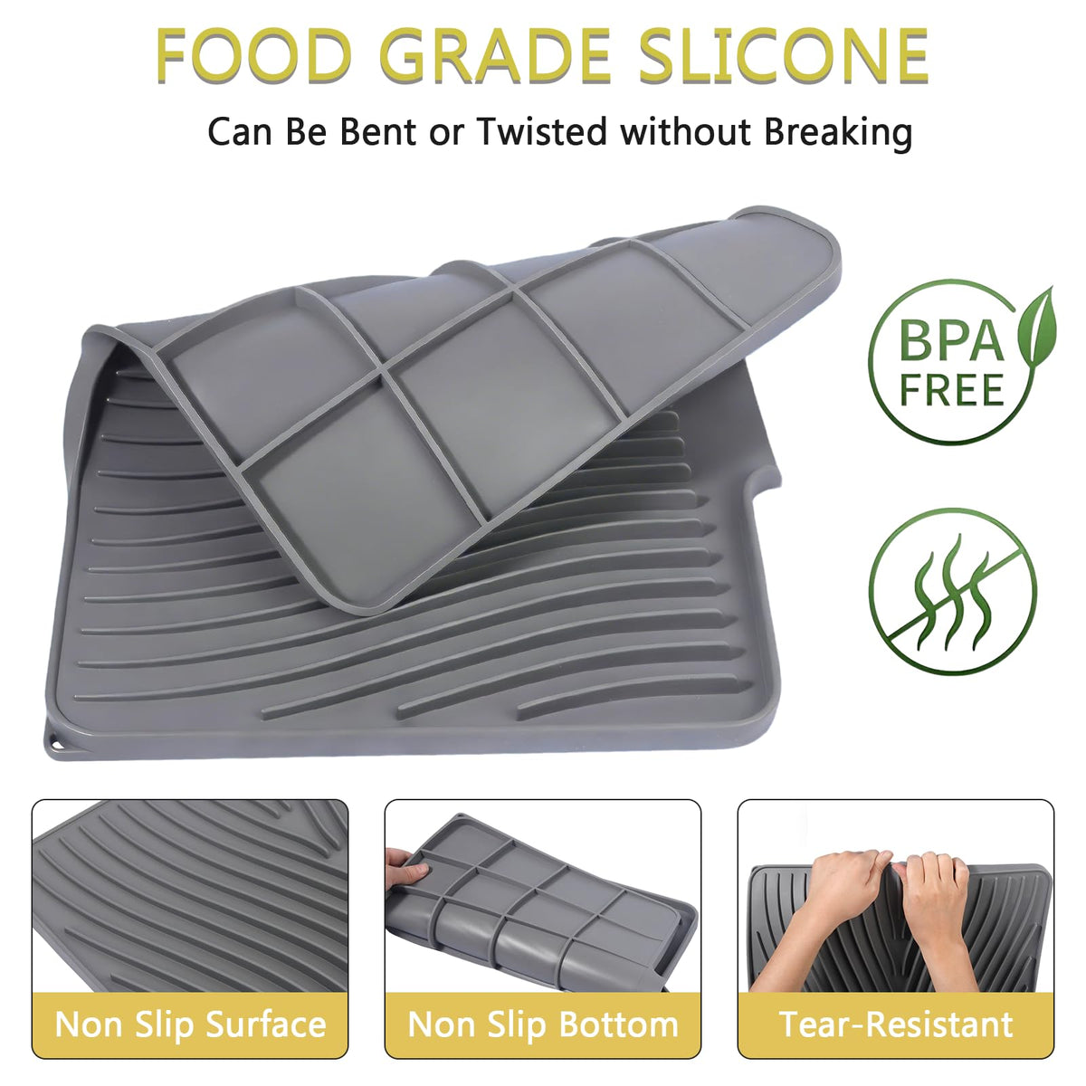 Mroace Silicone Dish Drying Mat