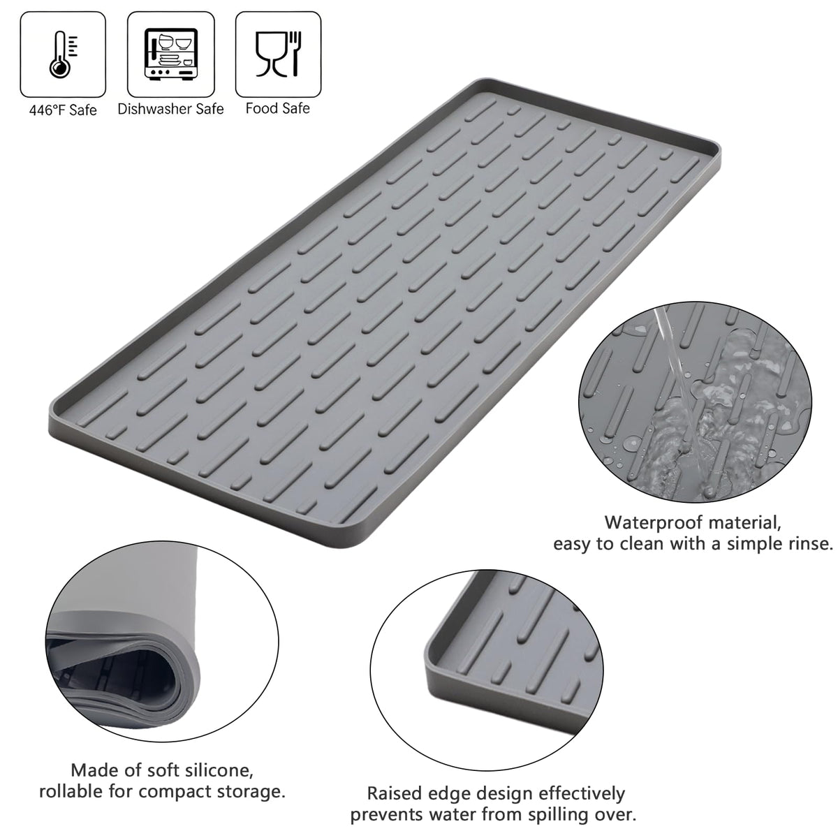 Mroace Silicone Dish Drying Mat