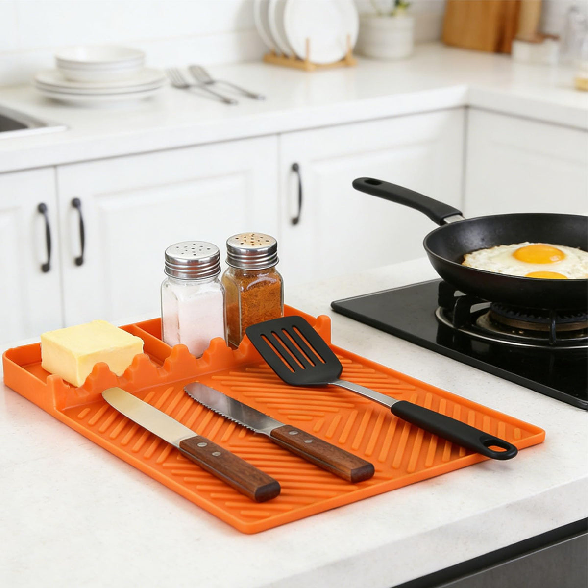 Mroace Silicone Side-Shelf Griddle Mat