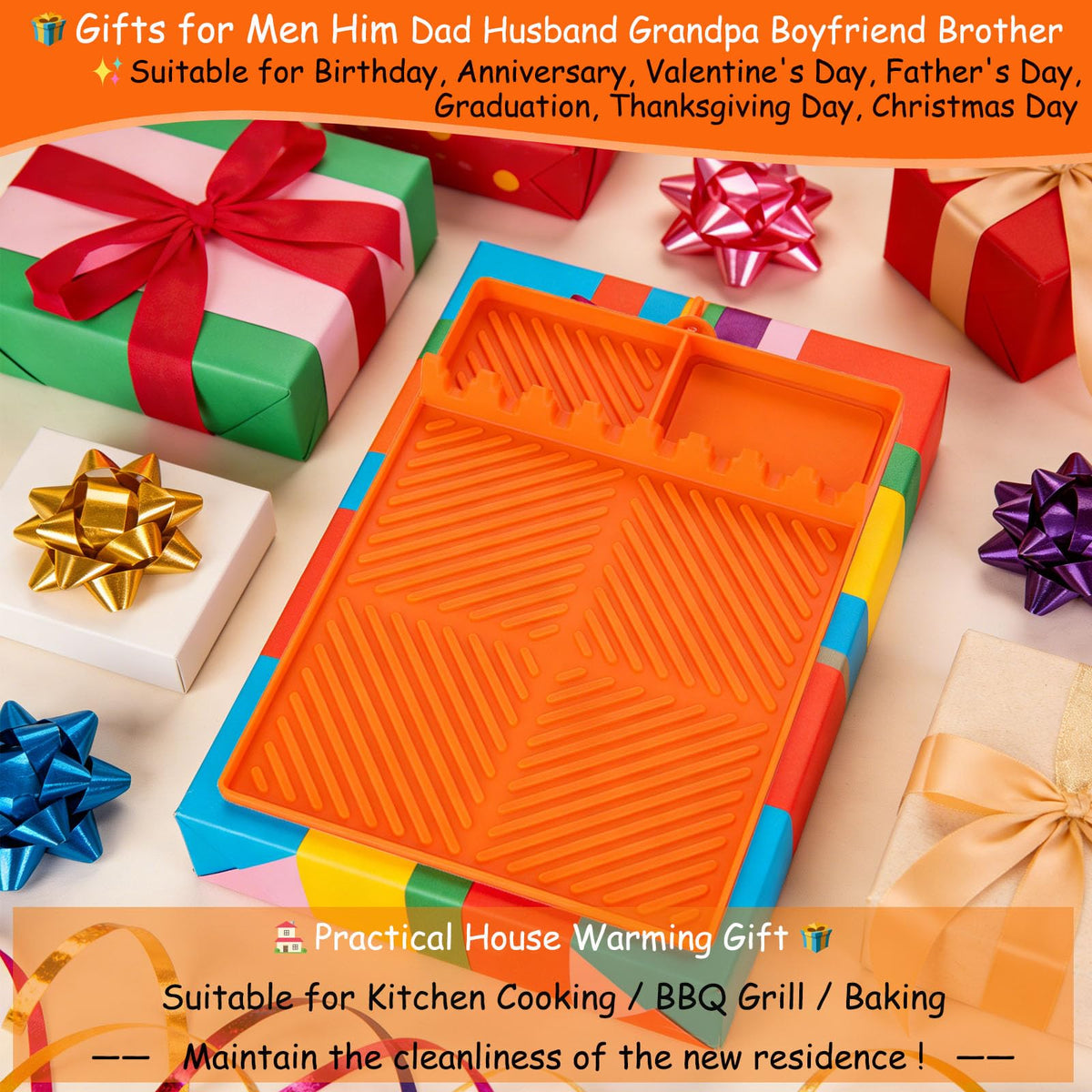 Mroace Silicone Side-Shelf Griddle Mat