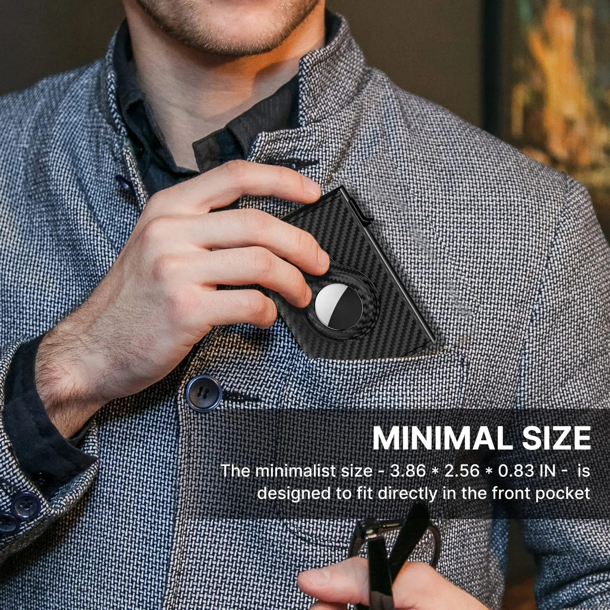 Mroace Slim RFID Pop Up Wallet With AirTag Holder