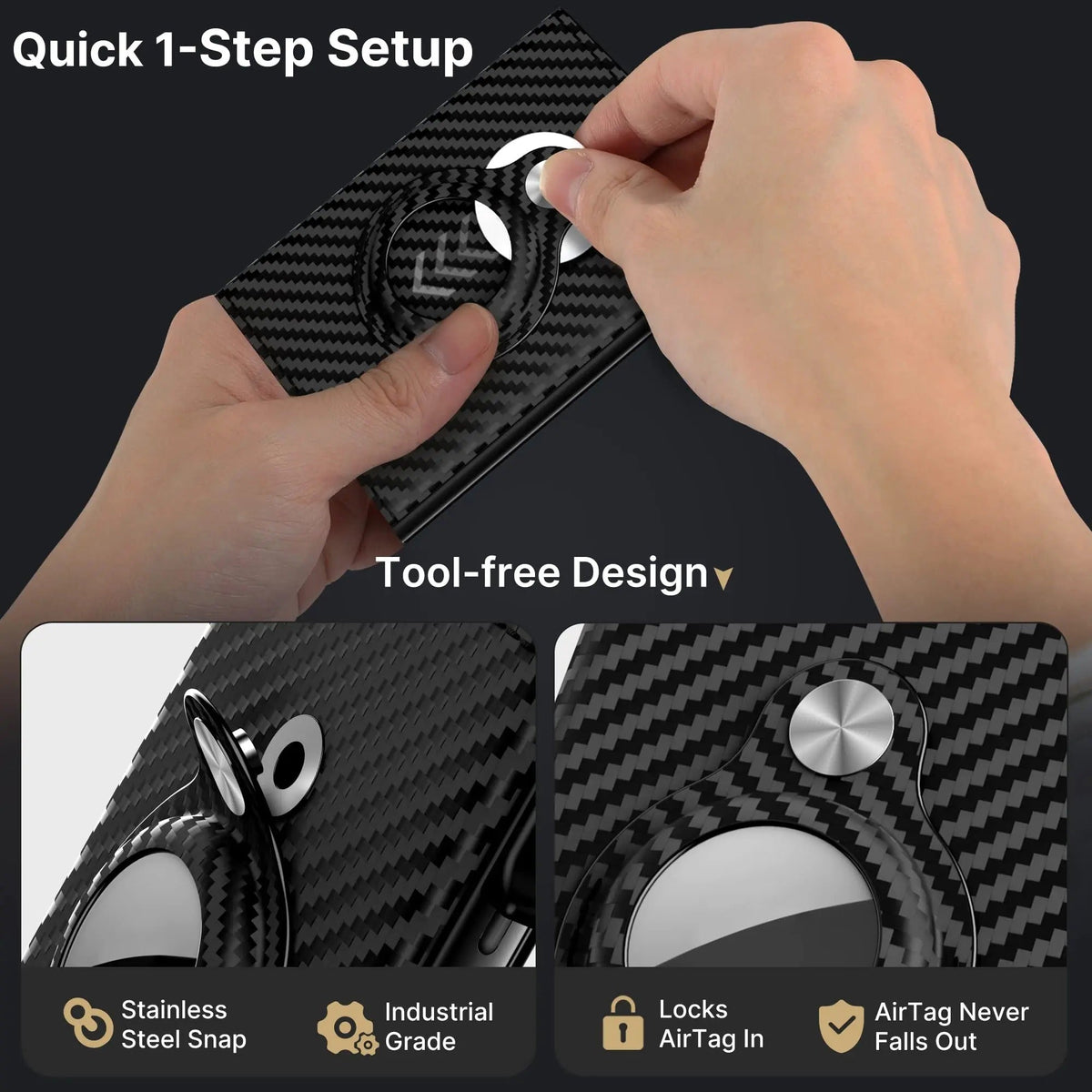 Mroace Slim RFID Pop Up Wallet With AirTag Holder