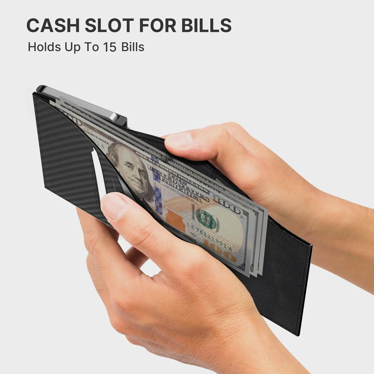 Mroace Slim RFID Pop Up Wallet With AirTag Holder