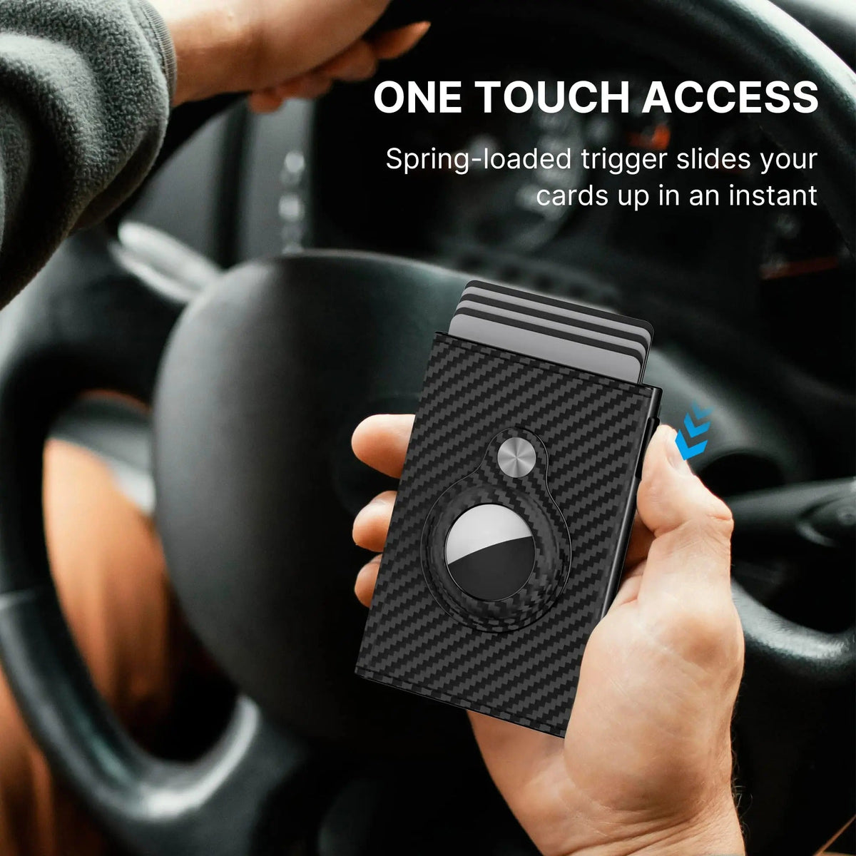 Mroace Slim RFID Pop Up Wallet With AirTag Holder
