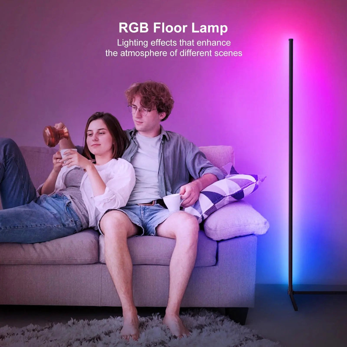 Mroace Smart Dimmable RGB Corner Floor Lamp