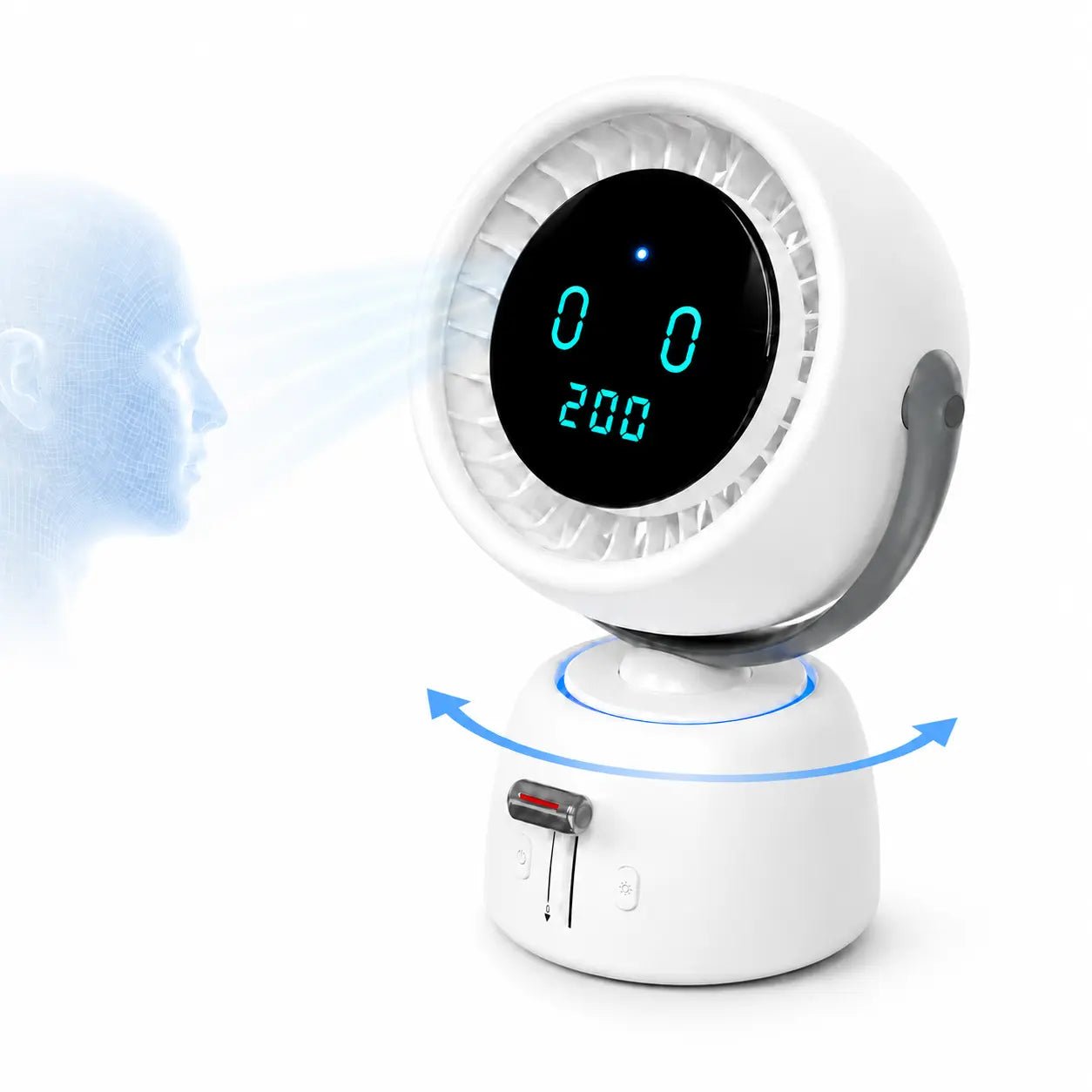Mroace Smart Head Tracking Rechargeable Fan