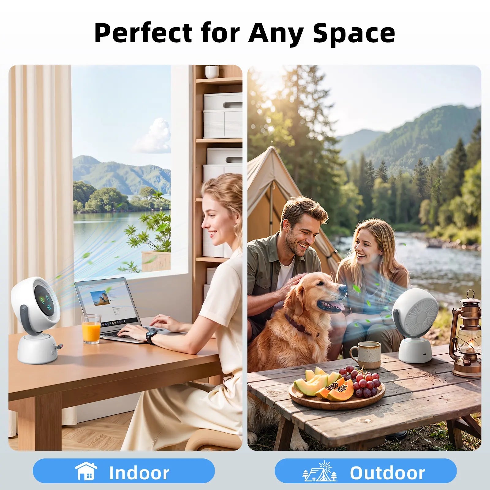 Mroace Smart Head Tracking Rechargeable Fan