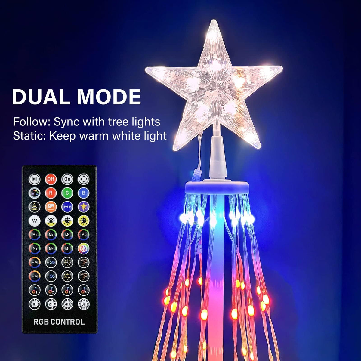 Mroace Smart Multicolor Outdoor Christmas Tree Lights