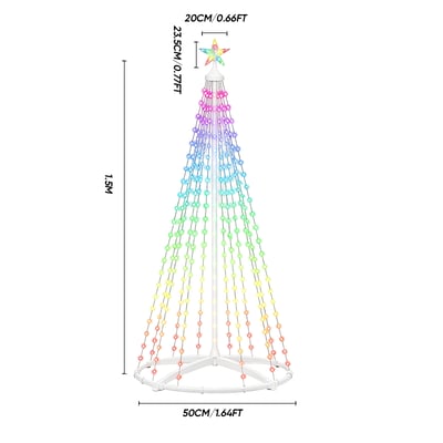 Mroace Smart RGBIC Christmas Tree Lights