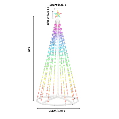 Mroace Smart RGBIC Christmas Tree Lights