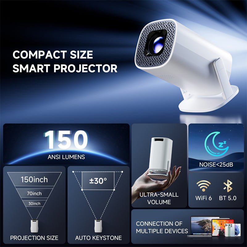 Mroace Smart Rotatable Portable Mini Projector