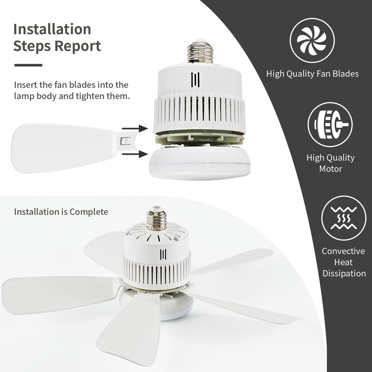 Mroace Socket Light Fan with Remote
