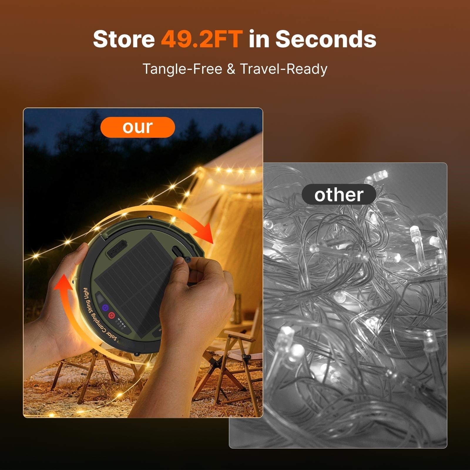 Mroace Solar Camping String Lights