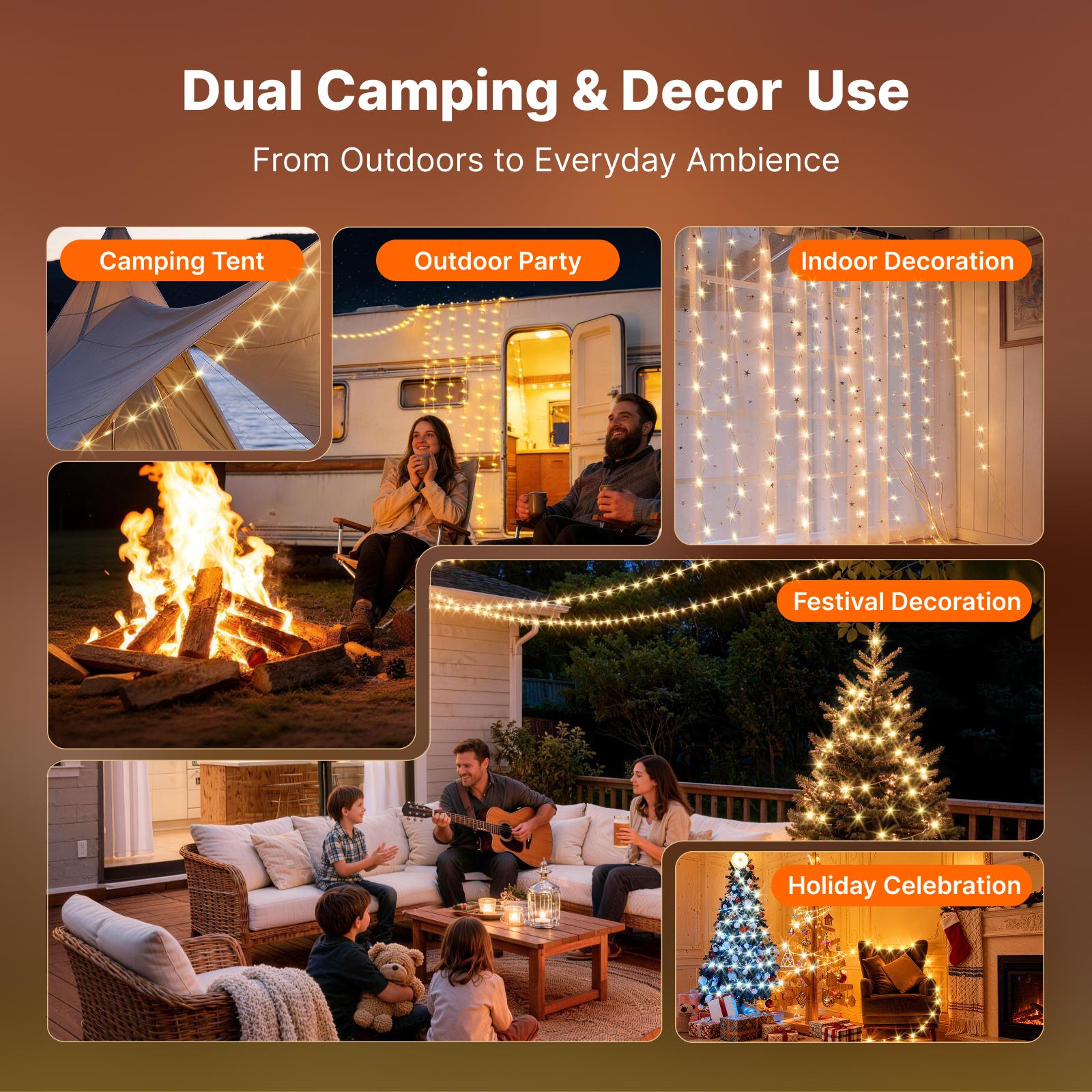 Mroace Solar Camping String Lights