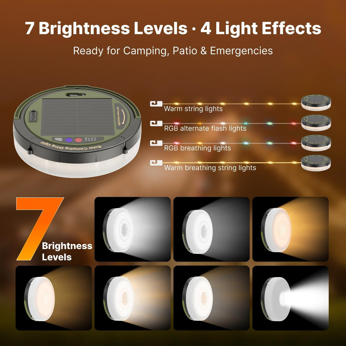 Mroace Solar Camping String Lights