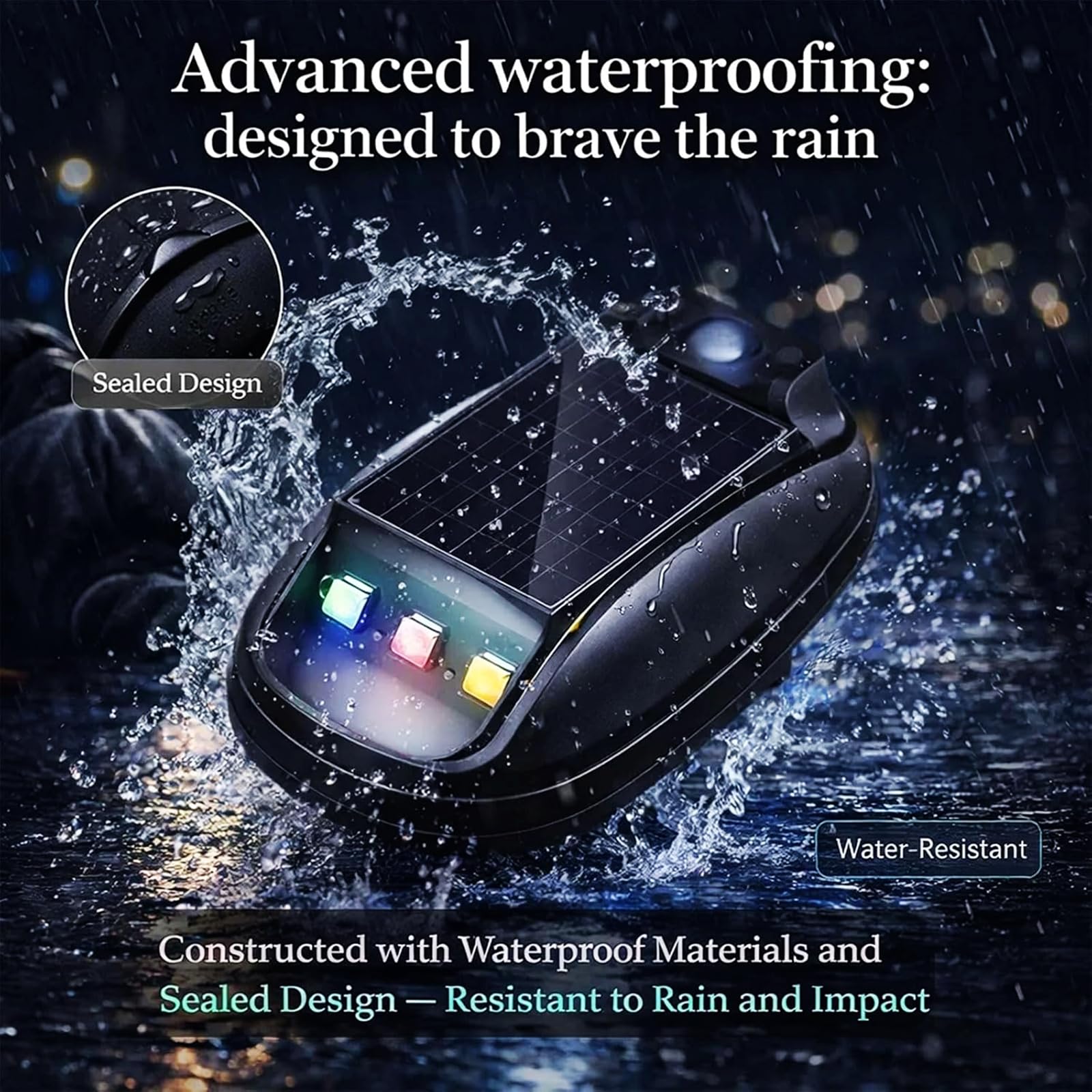 Mroace Solar Car Roof Neon RGB Strobe Light