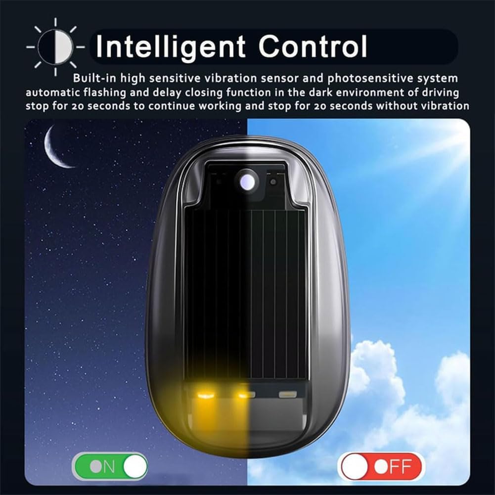 Mroace Solar Car Roof RGB Strobe Light